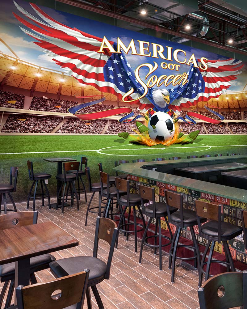 Soccer Sports Bar Mural